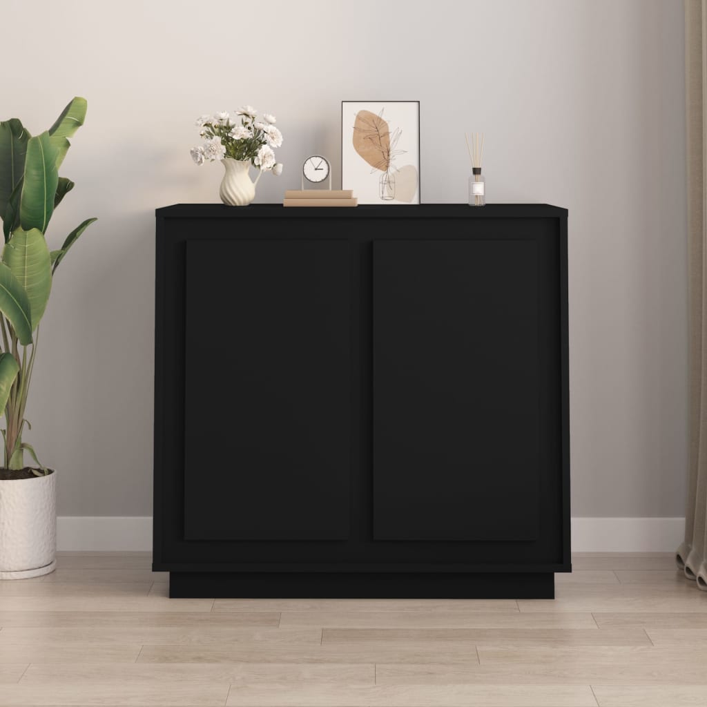 Sideboard Black 80x34x75 cm Engineered Wood