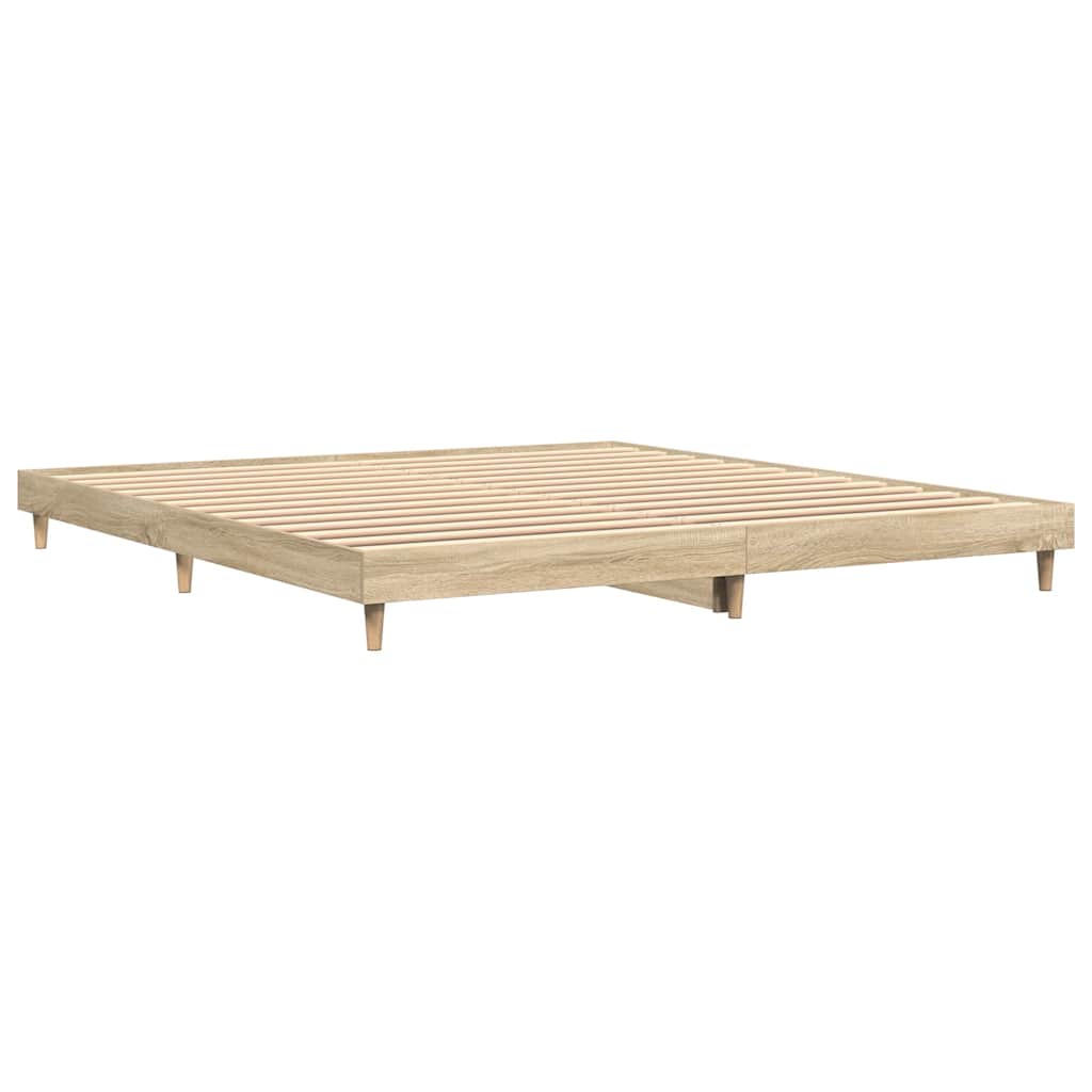 Bed Frame without Mattress Sonoma Oak 183x203 cm King Engineered Wood