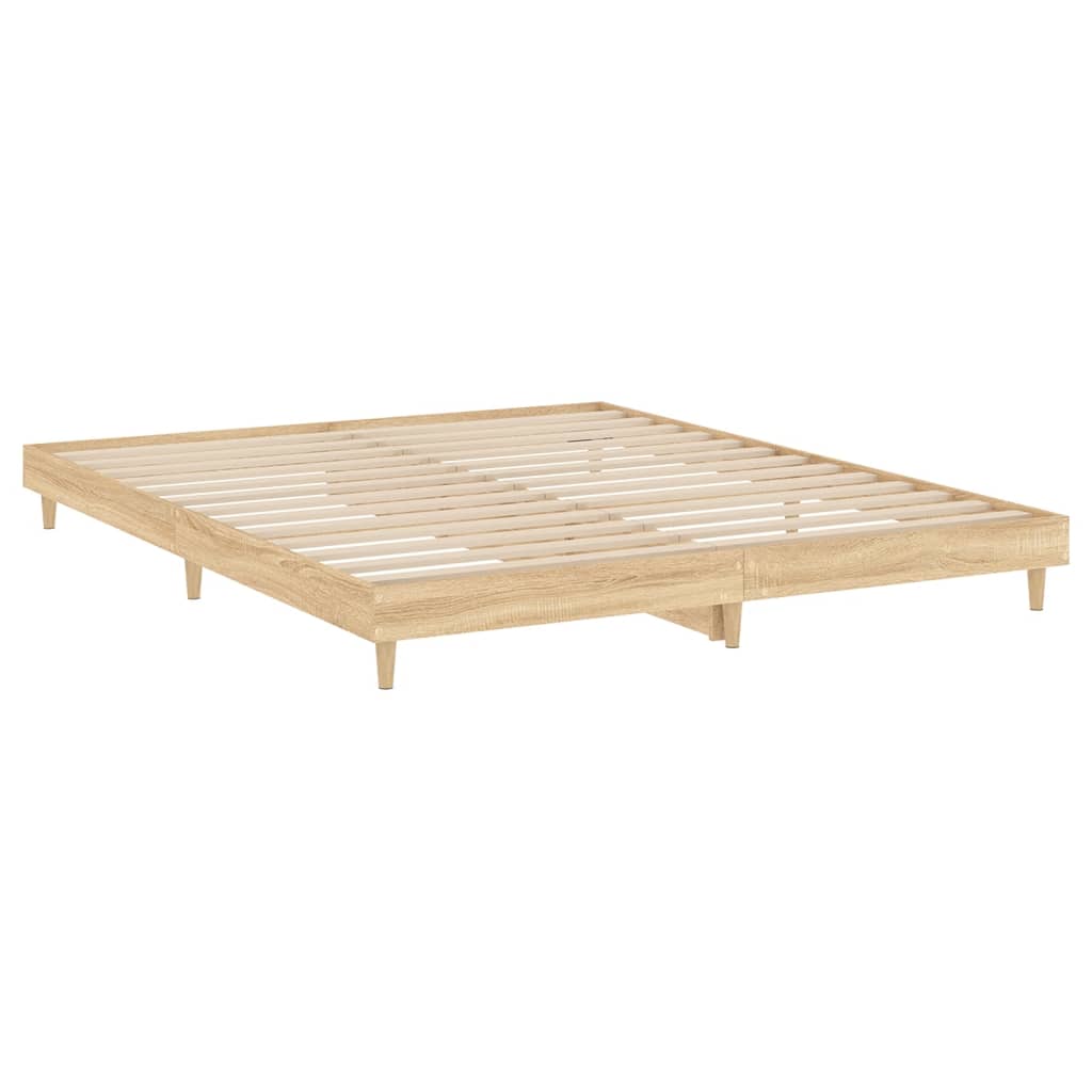 Bed Frame without Mattress Sonoma Oak 183x203 cm King Engineered Wood