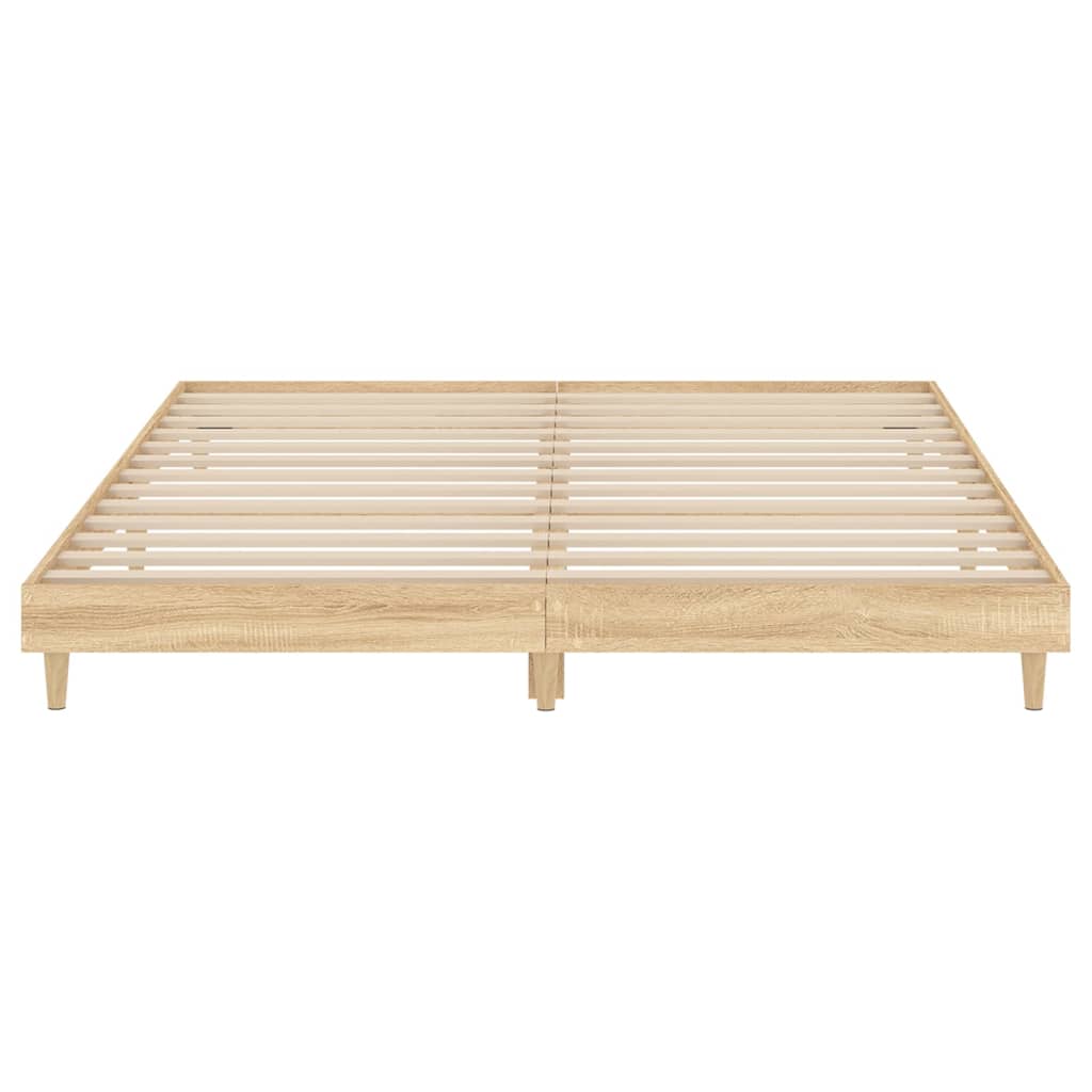 Bed Frame without Mattress Sonoma Oak 183x203 cm King Engineered Wood