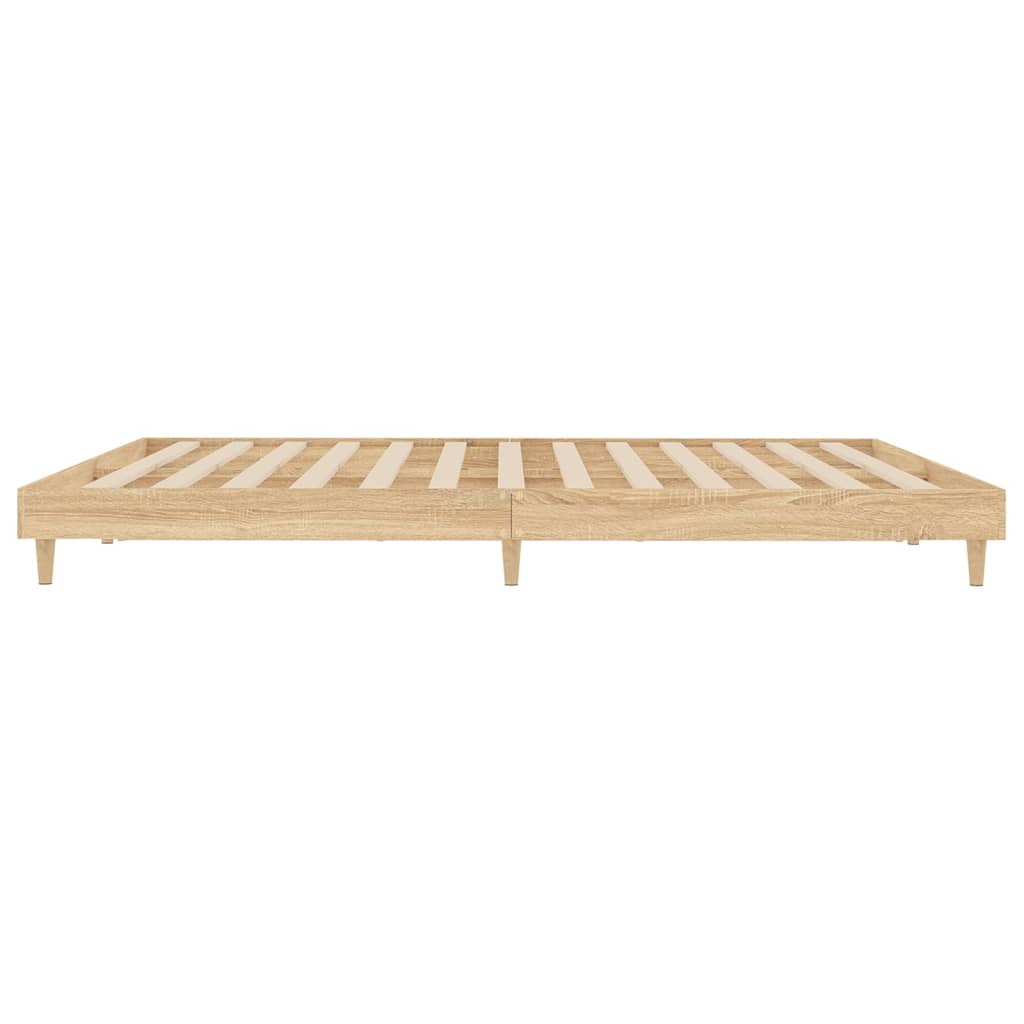 Bed Frame without Mattress Sonoma Oak 183x203 cm King Engineered Wood