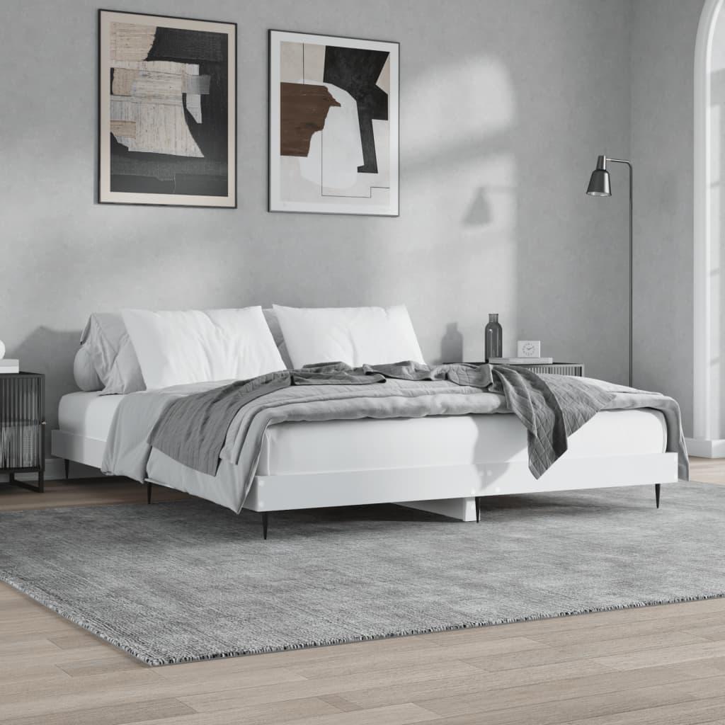 Bed Frame without Mattress White 150x200 cm Engineered Wood