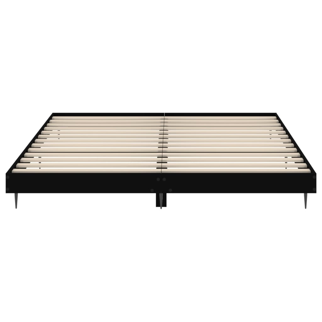Bed Frame without Mattress Black 150x200 cm Engineered Wood