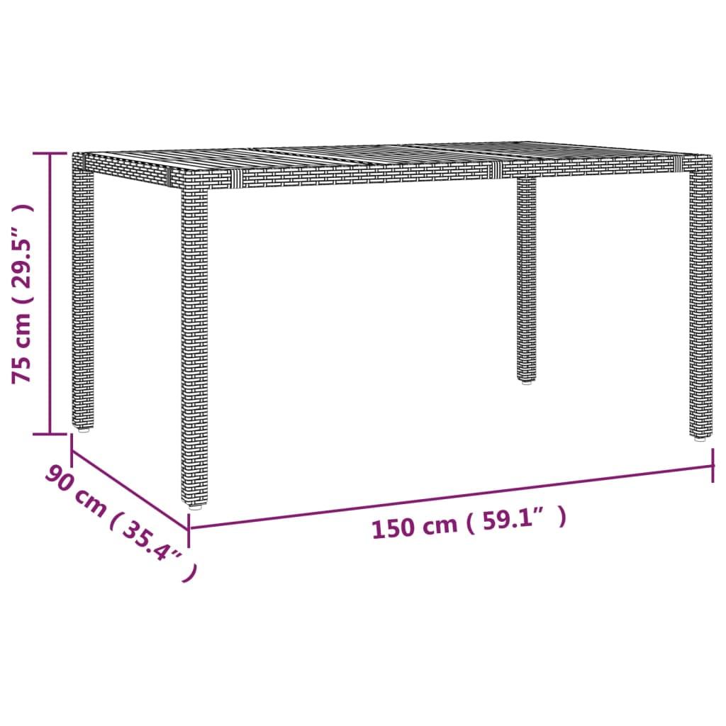 5 Piece Garden Dining Set with Cushions Black Poly Rattan