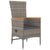 5 Piece Garden Dining Set with Cushions Grey Poly Rattan