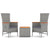 3 Piece Garden Lounge Set Grey Poly Rattan&Solid Wood Acacia