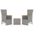 3 Piece Garden Lounge Set Grey Poly Rattan&Solid Wood Acacia