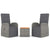 3 Piece Garden Lounge Set Grey Poly Rattan&Solid Wood Acacia