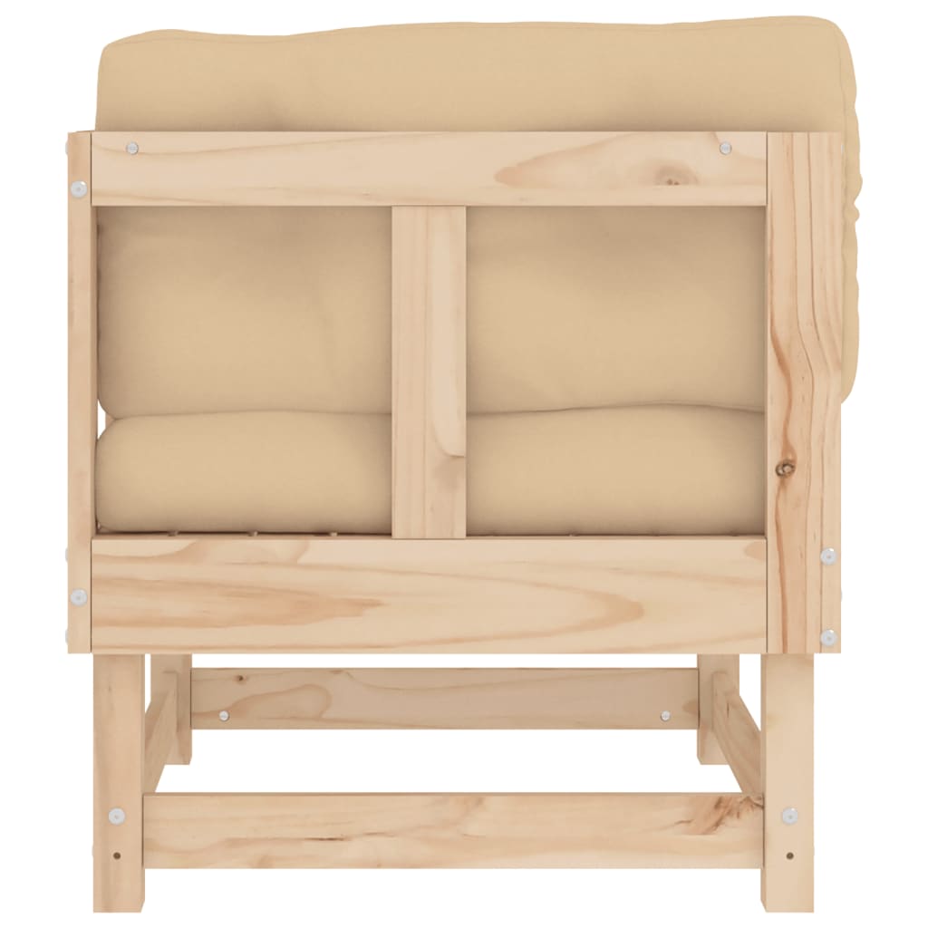 Corner Sofa with Cushions Solid Wood Pine