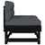 Middle Sofa with Cushions Black Solid Wood Pine