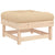 Garden Footstool with Cushion Solid Wood Pine