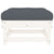 Garden Footstool with Cushion White Solid Wood Pine