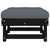 Garden Footstool with Cushion Black Solid Wood Pine