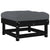 Garden Footstool with Cushion Black Solid Wood Pine