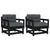 Garden Chairs with Cushions 2 pcs Black Solid Wood Pine