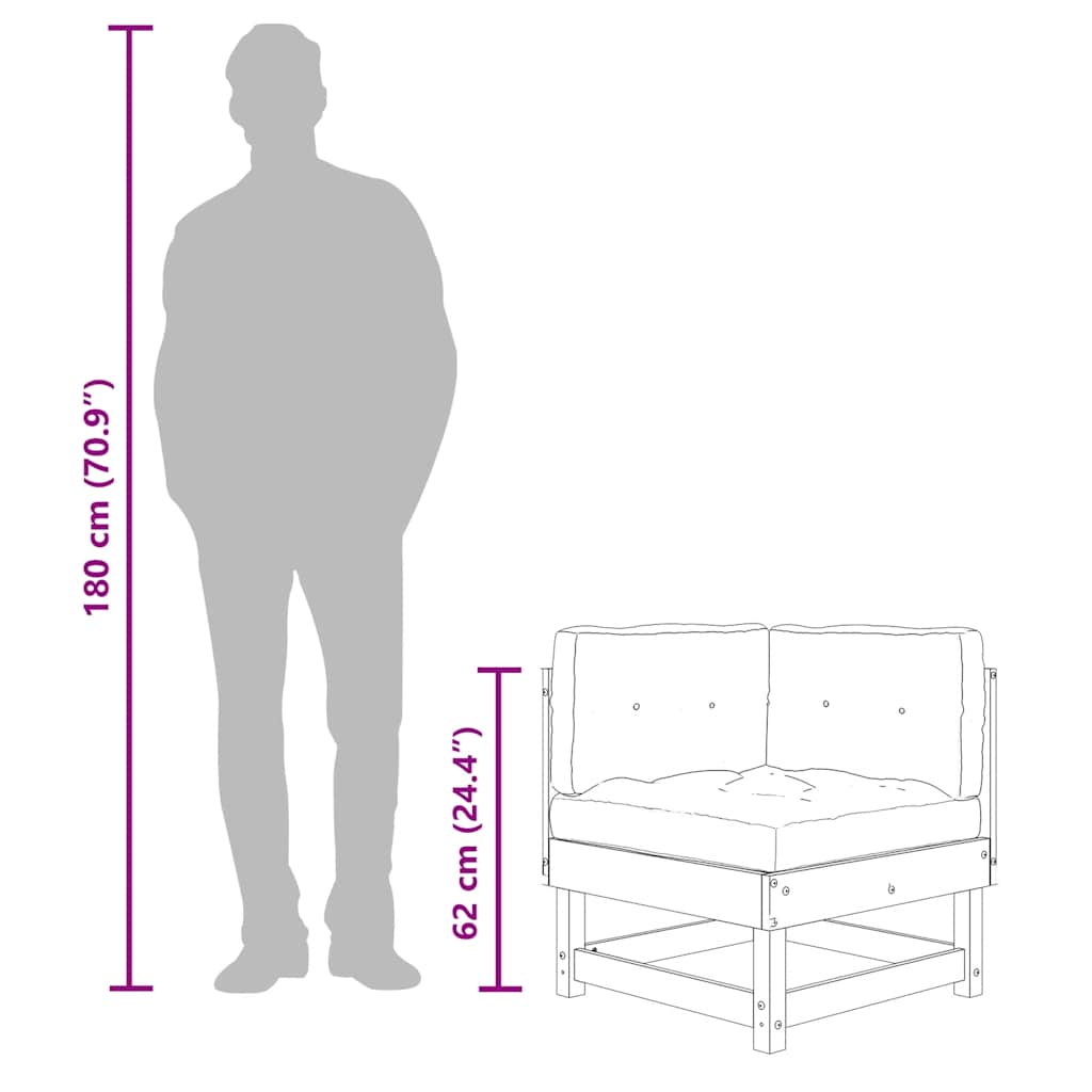 Corner Sofas with Cushions 2 pcs Black Solid Wood Pine