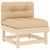 Middle Sofas with Cushions 2 pcs Solid Wood Pine