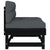 Middle Sofas with Cushions 2 pcs Black Solid Wood Pine