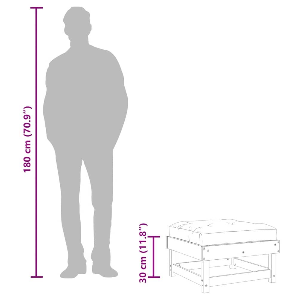 Garden Footstools with Cushions 2pcs Solid Wood Pine