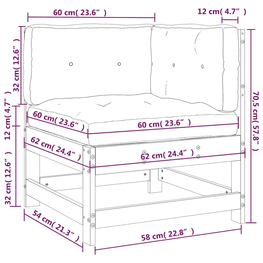 Corner Sofa with Cushions Solid Wood Pine