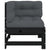 Corner Sofa with Cushions Black Solid Wood Pine