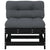 Middle Sofa with Cushions Black Solid Wood Pine