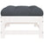 Garden Footstool with Cushion White Solid Wood Pine