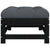 Garden Footstool with Cushion Black Solid Wood Pine