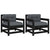 Garden Chairs with Cushions 2 pcs Black Solid Wood Pine