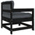 Garden Chair with Cushions Black Solid Wood Pine