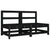 Middle Sofas with Cushions 2 pcs Black Solid Wood Pine