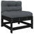 Middle Sofas with Cushions 2 pcs Black Solid Wood Pine