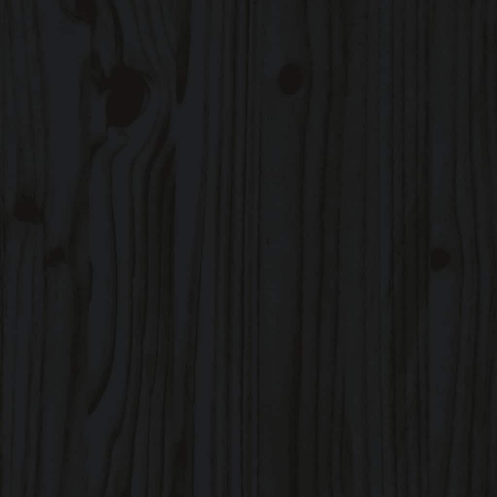 Middle Sofas with Cushions 2 pcs Black Solid Wood Pine