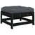 Garden Footstools with Cushions 2pcs Black Solid Wood Pine