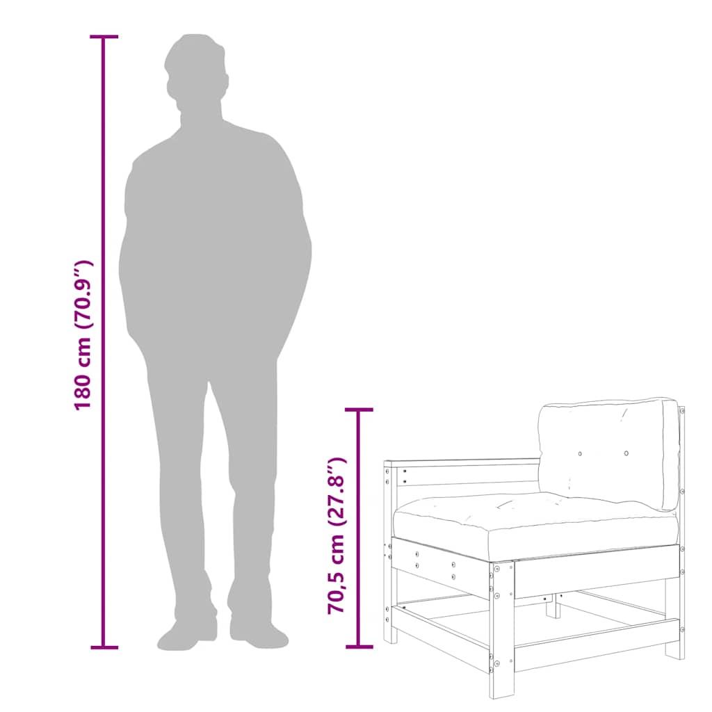 Garden Chairs with Cushions 2 pcs Black Solid Wood Pine