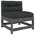 3 Piece Garden Lounge Set with Cushions Grey Solid Wood