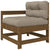 3 Piece Garden Lounge Set with Cushions Honey Brown Solid Wood