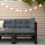 Corner Sofa with Cushions Black Solid Wood Pine