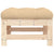 Garden Footstool with Cushion Solid Wood Pine