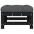 Garden Footstool with Cushion Black Solid Wood Pine