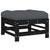 Garden Footstool with Cushion Black Solid Wood Pine