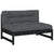 Middle Sofa Black 120x80 cm Solid Wood Pine