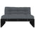 Middle Sofa Black 120x80 cm Solid Wood Pine