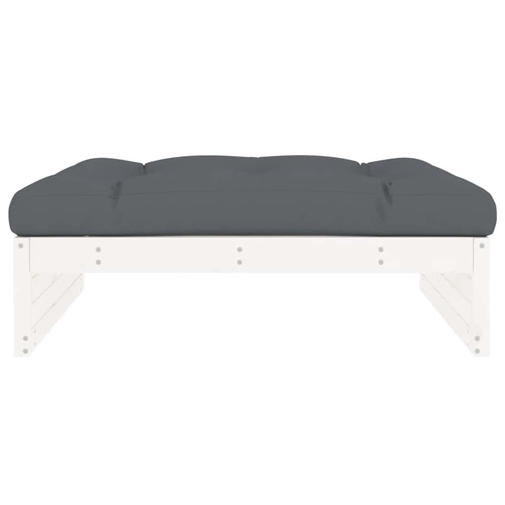 Garden Footstool White 120x80 cm Solid Wood Pine