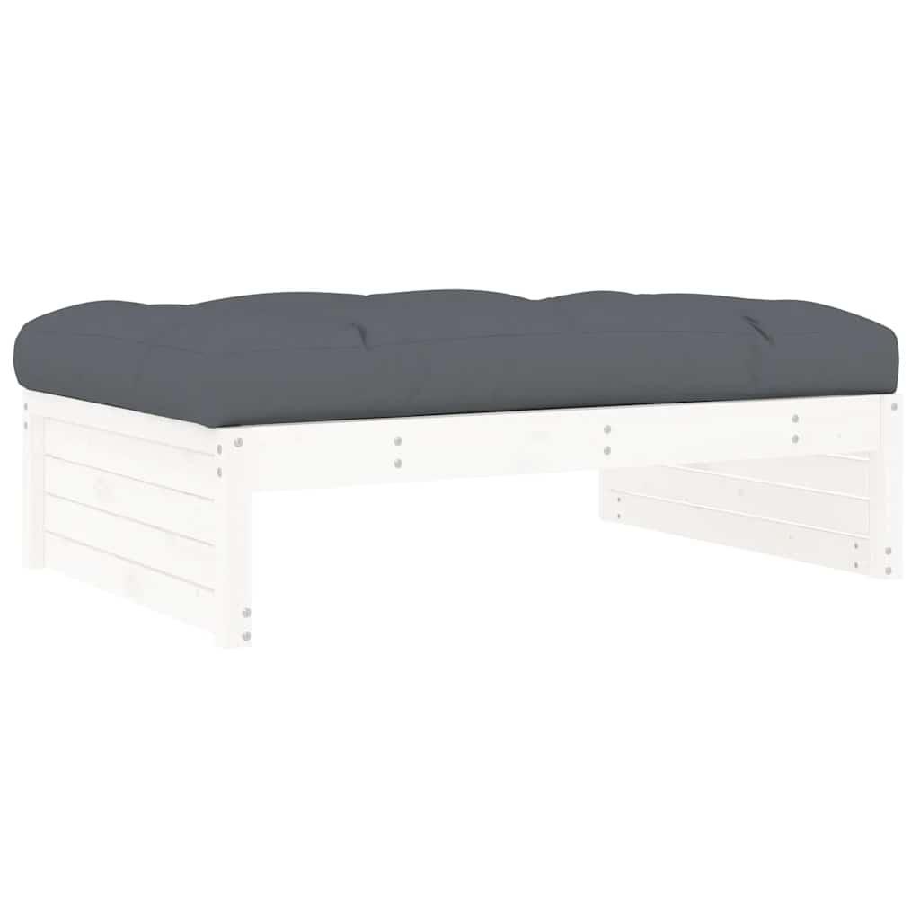 Garden Footstool White 120x80 cm Solid Wood Pine