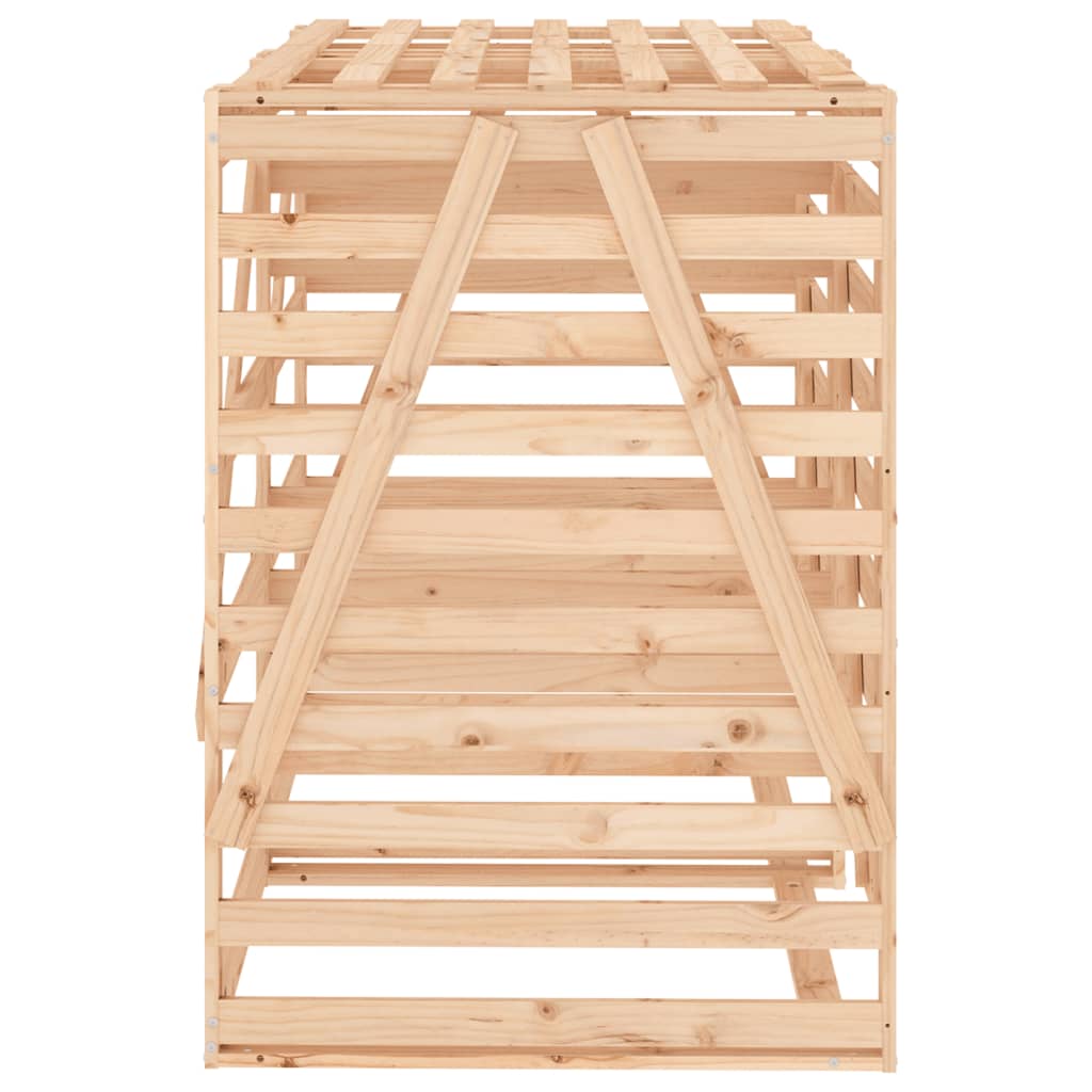 Double Wheelie Bin Storage Solid Wood Pine