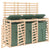 Triple Wheelie Bin Storage Solid Wood Pine