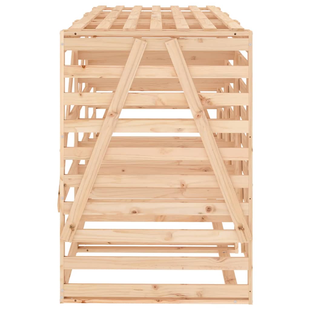 Triple Wheelie Bin Storage Solid Wood Pine