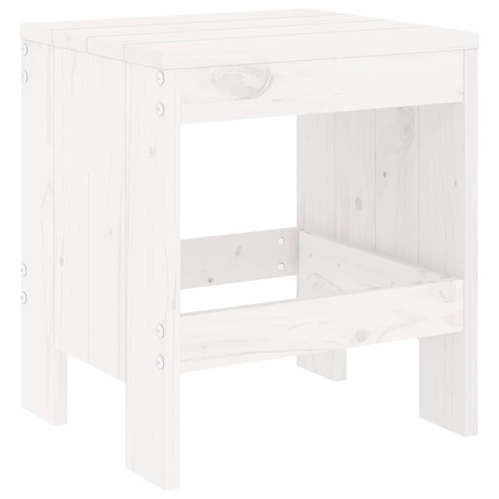 3 Piece Garden Bistro Set White Solid Wood Pine