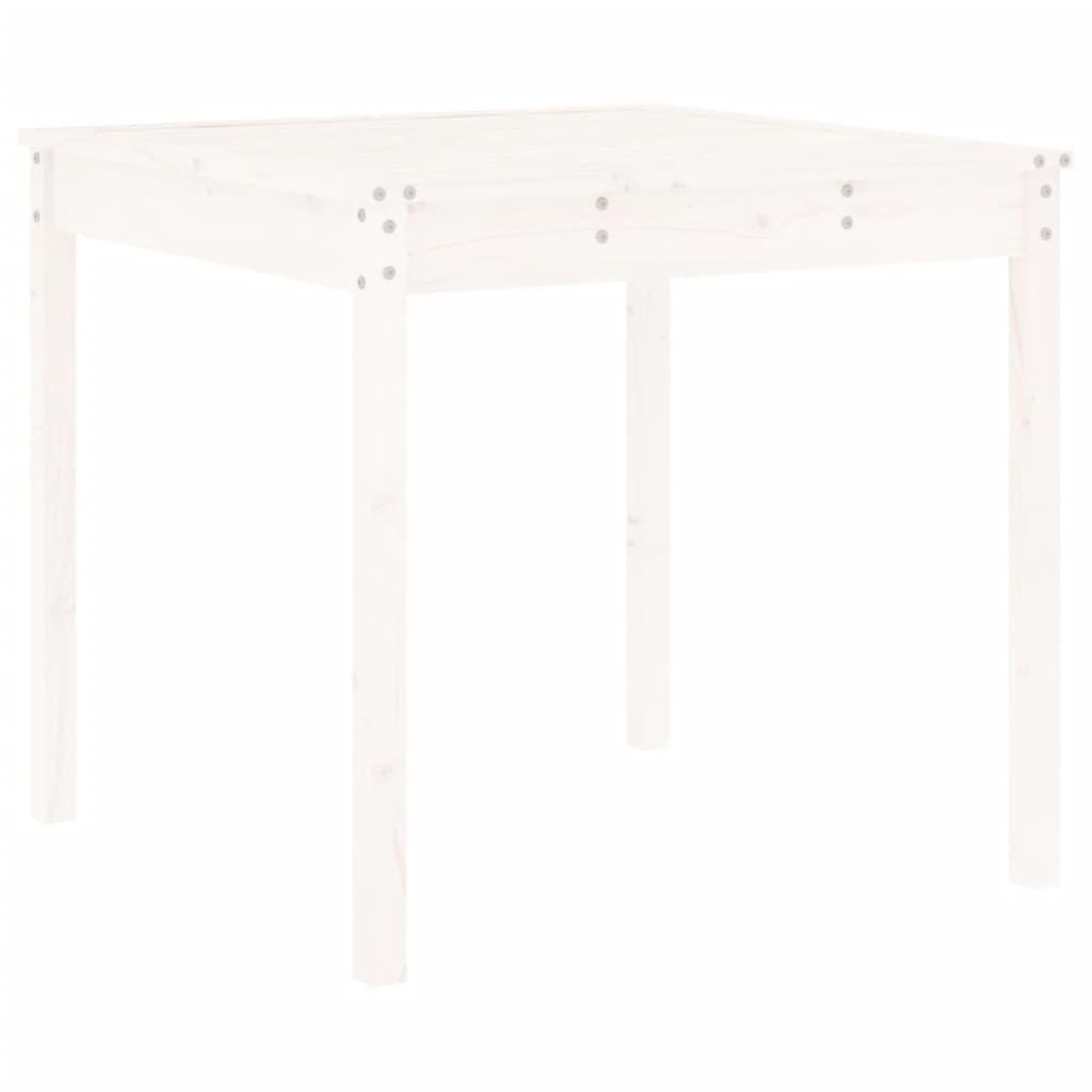 5 Piece Garden Dining Set White Solid Wood Pine